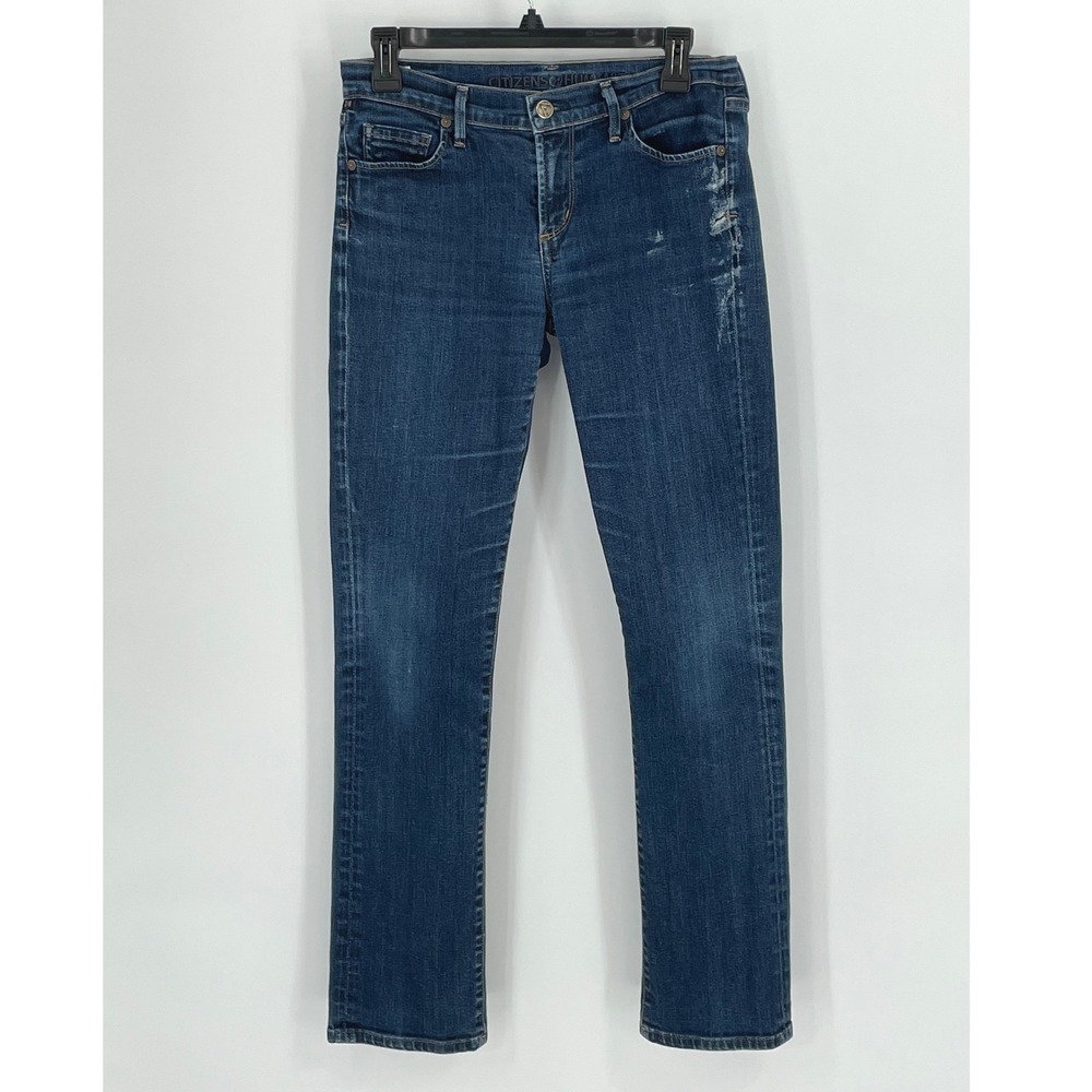 Citizens of‎ Humanity Elson Women Jeans 28 Straight Blue Distressed Denim